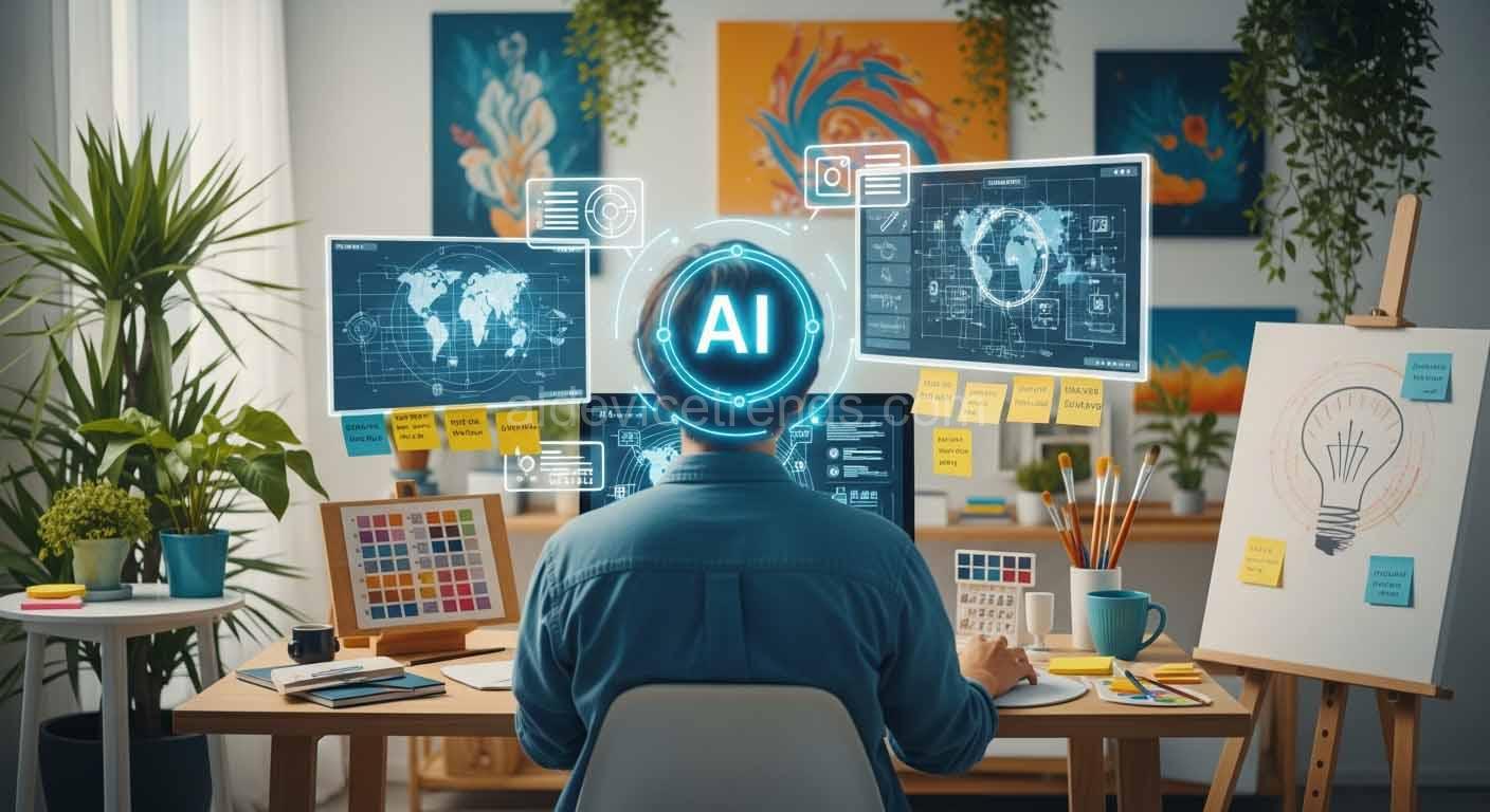 person working with ai – 1 person working creatively with AI 1