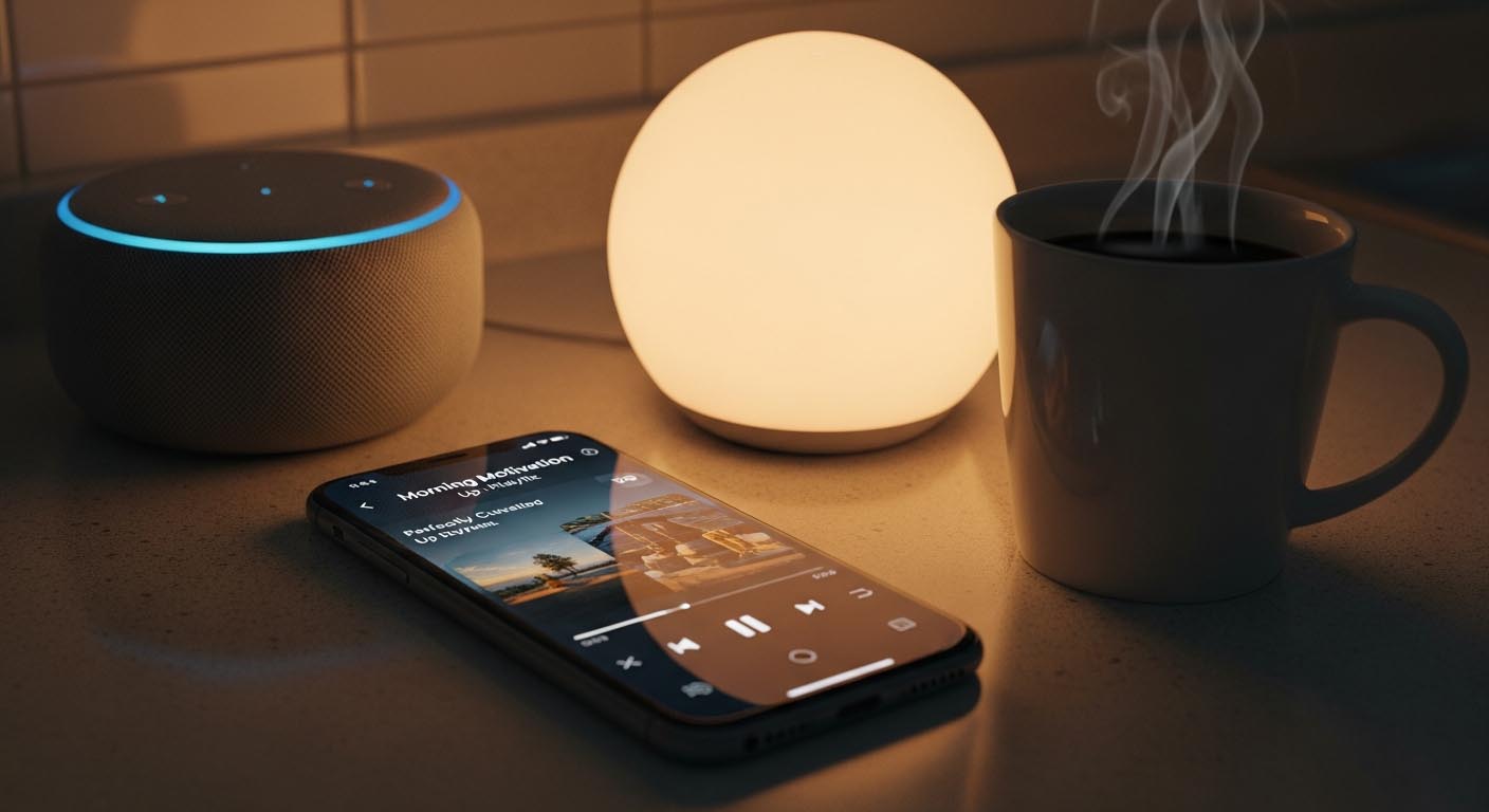 speaker and smartphone speaker and smartphone with cup coffee